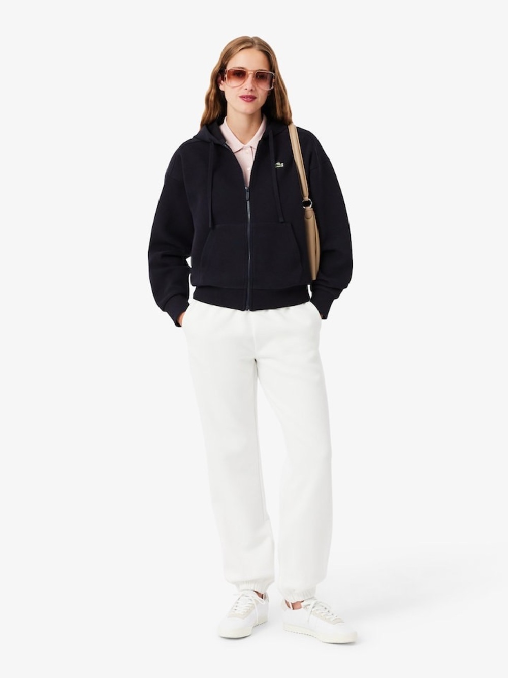 Lacoste Women’s Black Full-Zip Hooded Sweatshirt - Picture 2 of 12